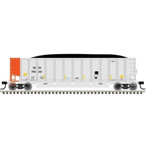 Aluminum Coal Gondola 3-Pack - Ready to Run -- Detroit Edison DEEX 990249, 990276, 990969 (aluminum, orange), HO, Trainman 20007