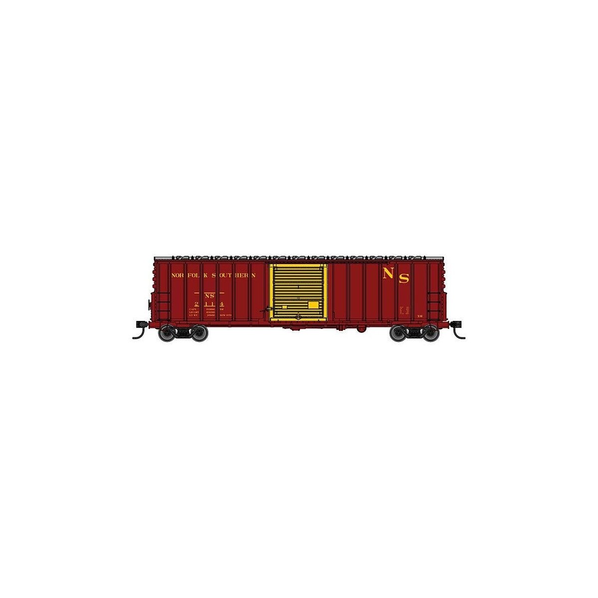 50′ ACF Exterior Post Dreadnaught End Plate B Boxcar - Ready to Run -- Norfolk Southern 2114, HO, WalthersMainline 46045