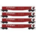 50′ Gondola w/Fishbelly Sides & Drop-Ends 4-Pack - Ready to Run -- Canadian Pacific 340213, 340278, 340330, 340349 (Action Red