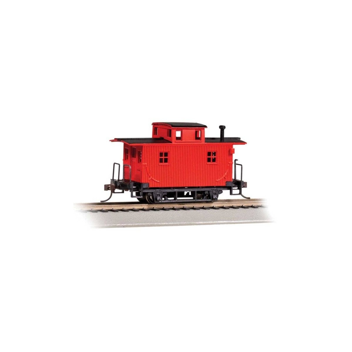 Wood 4-Wheel Bobber Caboose - Ready to Run - Silver Series(R) -- Unlettered (Red), HO, Bachmann Industries 18449