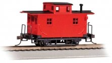 Wood 4-Wheel Bobber Caboose - Ready to Run - Silver Series(R) -- Unlettered (Red), HO, Bachmann Industries 18449