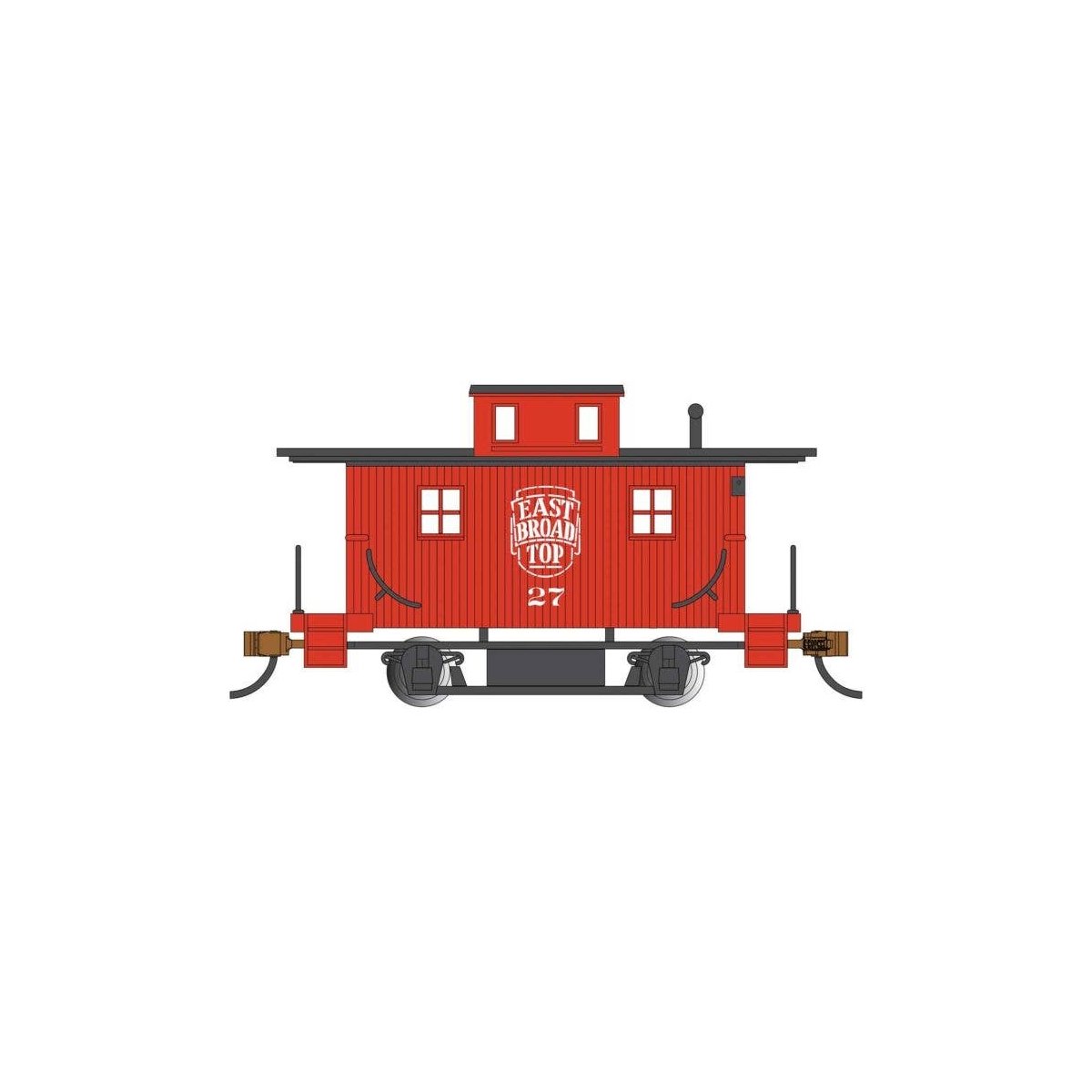 Wood 4-Wheel Bobber Caboose - Ready to Run - Silver Series(R) -- East Broad Top 27 (red), HO, Bachmann Industries 18411