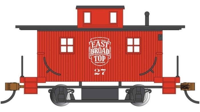 Wood 4-Wheel Bobber Caboose - Ready to Run - Silver Series(R) -- East Broad Top 27 (red), HO, Bachmann Industries 18411