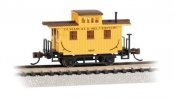 Old-Time Wood Bobber Caboose - Ready to Run -- Durango & Silverton (yellow, Boxcar Red), N, Bachmann Industries 15757