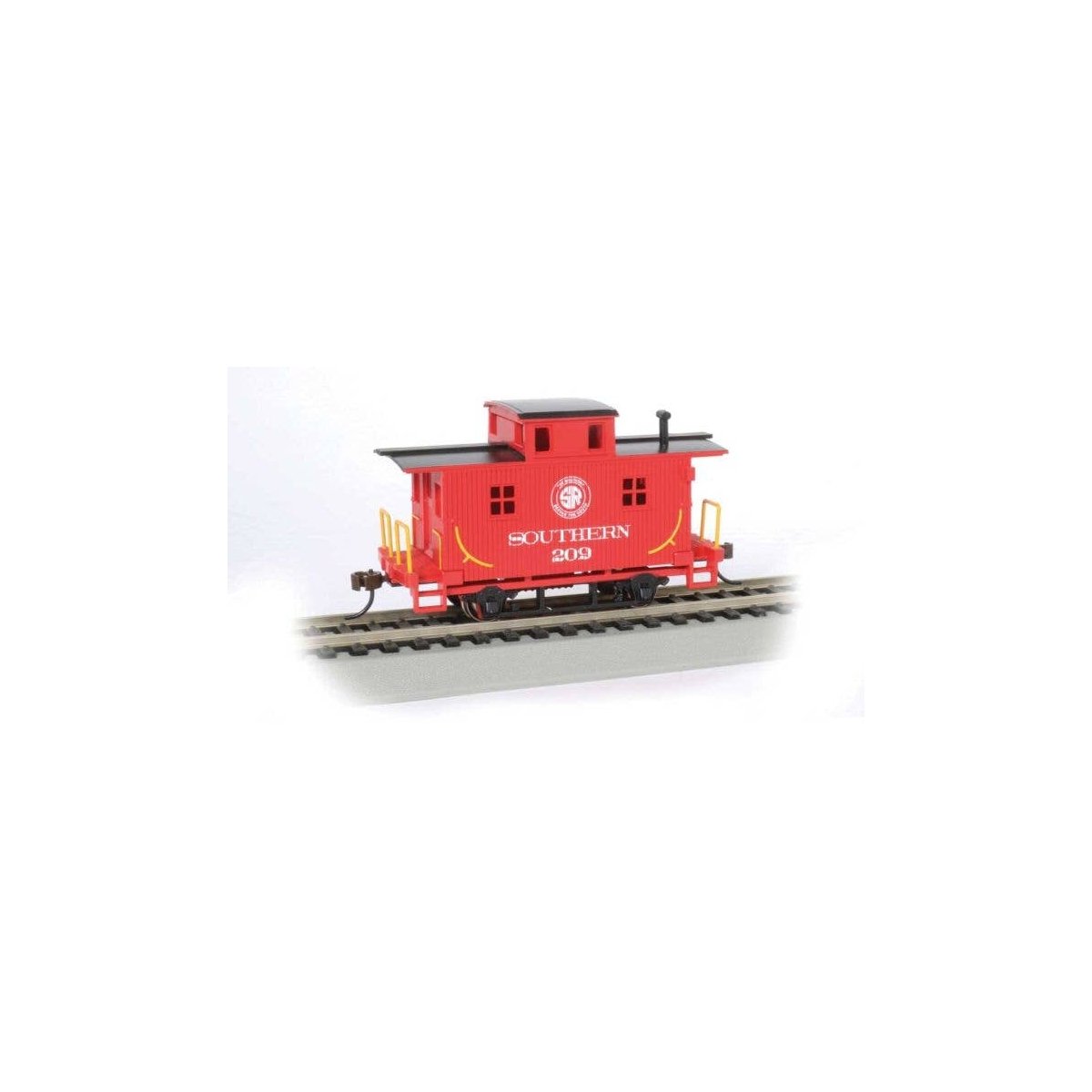 4-Wheel Wood Bobber Caboose - Ready to Run - Silver Series(R) -- Southern Railway 209 (red, , HO, Bachmann Industries 18408