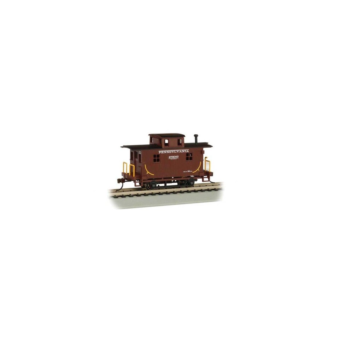 Wood 4-Wheel Bobber Caboose - Ready to Run - Silver Series(R) -- Pennsylvania Railroad 47608, HO, Bachmann Industries 18402