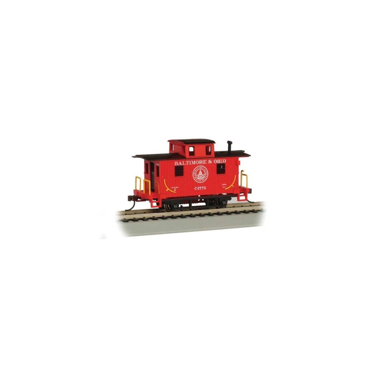 Wood 4-Wheel Bobber Caboose - Ready to Run - Silver Series(R) -- Baltimore & Ohio C-1775 (re, HO, Bachmann Industries 18404