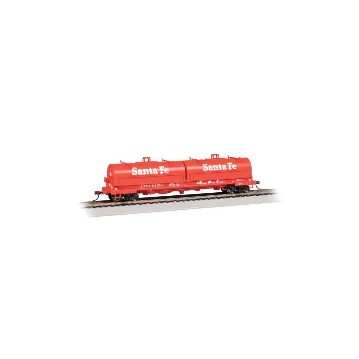 55′ Steel Steel Coil Car with Round Hoods - Ready to Run -- Santa Fe 91921 (red), HO, Bachmann Industries 71405