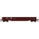 52`6` 15-Panel Mill Gondola - Lightly Dented Sides - Ready to Run -- Louisville & Nashville 174126 (Boxcar Red, white), N, Blufo