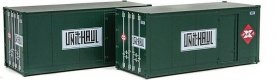 20′ Smooth-Side Container with Right Side Door 2-Pack - Ready to Run -- Railway Express Agen, HO, Walthers SceneMaster 8681