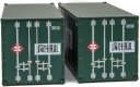 20′ Smooth-Side Container with Right Side Door 2-Pack - Ready to Run -- Railway Express Agen, HO, Walthers SceneMaster 8681