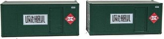 20′ Smooth-Side Container with Right Side Door 2-Pack - Ready to Run -- Railway Express Agen, HO, Walthers SceneMaster 8681