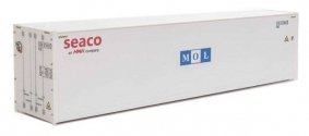40′ Hi-Cube Smooth-Side Reefer Container - Assembled -- Mitsui Overseas Lines - SEACO/MOL (w, HO, Walthers SceneMaster 8365