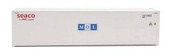 40′ Hi-Cube Smooth-Side Reefer Container - Assembled -- Mitsui Overseas Lines - SEACO/MOL (w, HO, Walthers SceneMaster 8365
