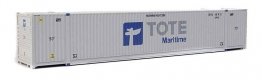 53′ Singamas Corrugated-Side Container - Assembled -- Tote (white, blue, gray), HO, Walthers SceneMaster 8538