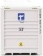 53′ Singamas Corrugated-Side Container - Assembled -- Tote (white, blue, gray), HO, Walthers SceneMaster 8538
