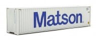 40′ Hi-Cube Corrugated-Side Container - Assembled -- Matson (gray, blue), HO, Walthers SceneMaster 8263
