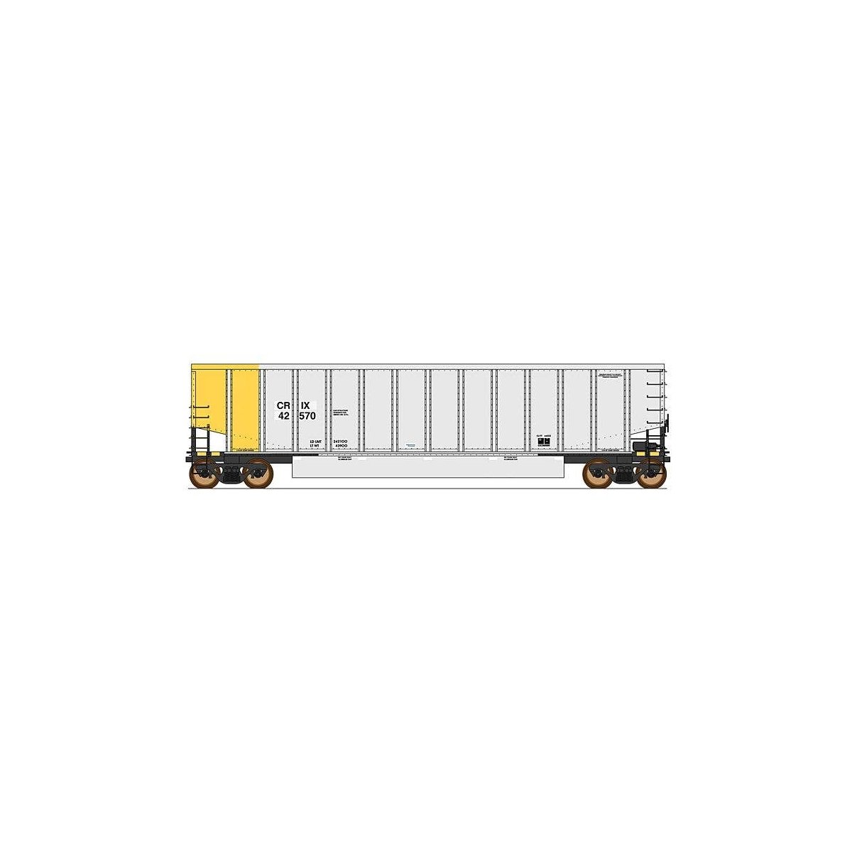 14-Panel Coalporter(R) Coal Gondola - Ready to Run - Value Line -- Citicorp Railmark CRIX (aluminum, yellow), HO, Intermountain 