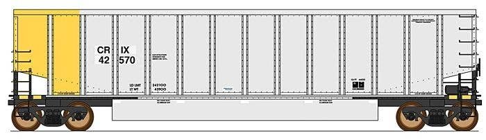 14-Panel Coalporter(R) Coal Gondola - Ready to Run - Value Line -- Citicorp Railmark CRIX (aluminum, yellow), HO, Intermountain 