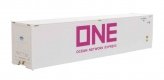 40′ Hi-Cube Smooth-Side Reefer Container - Assembled -- Ocean Network Express - ONE (white, , HO, Walthers SceneMaster 8364