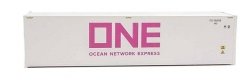 40′ Hi-Cube Smooth-Side Reefer Container - Assembled -- Ocean Network Express - ONE (white, , HO, Walthers SceneMaster 8364