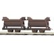 Feldbahn Side-Dump Car/Tipper Wagon 2-Pack - Ready to Run -- Rusty Black pkg(2), HOn2, Busch Gmbh & Co Kg 12215
