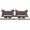 Feldbahn Side-Dump Car/Tipper Wagon 2-Pack - Ready to Run -- Rusty Black pkg(2), HOn2, Busch Gmbh & Co Kg 12215
