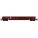52`6` 15-Panel Mill Gondola - Medium Dented Sides - Ready to Run -- Louisville & Nashville 174130 (Boxcar Red, white), N, Blufor