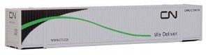 53′ Singamas Corrugated Side Container - Ready to Run -- Canadian National (white, black, gr, HO, Walthers SceneMaster 8501