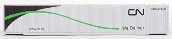53′ Singamas Corrugated Side Container - Ready to Run -- Canadian National (white, black, gr, HO, Walthers SceneMaster 8501