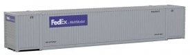 53′ Singamas Corrugated Side Container - Ready to Run -- FedEx MultiModal (gray, purple), HO, Walthers SceneMaster 8504