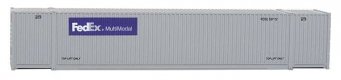 53′ Singamas Corrugated Side Container - Ready to Run -- FedEx MultiModal (gray, purple), HO, Walthers SceneMaster 8504
