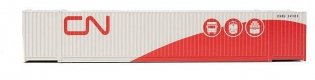 53′ Singamas Corrugated-Side Container - Assembled -- Canadian National (gray, red Three Mod, HO, Walthers SceneMaster 8537