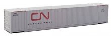 53′ Singamas Corrugated-Side Container - Ready to Run -- Canadian National (gray, red CN Int, HO, Walthers SceneMaster 8513