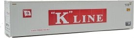 40′ Hi Cube Smooth Side Reefer Container - Assembled -- K-Line (grey, red, white), HO, Walthers SceneMaster 8351