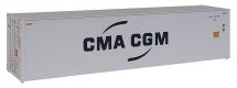 40′ Hi Cube Smooth Side Reefer Container - Assembled -- CMA-CGM, HO, Walthers SceneMaster 8357