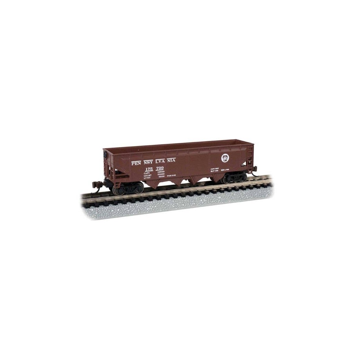 40′ Quad Hopper - Ready to Run -- Pennsylvania Railroad 175799 (Boxcar Red, Circle Keystone), N, Bachmann Industries 73352