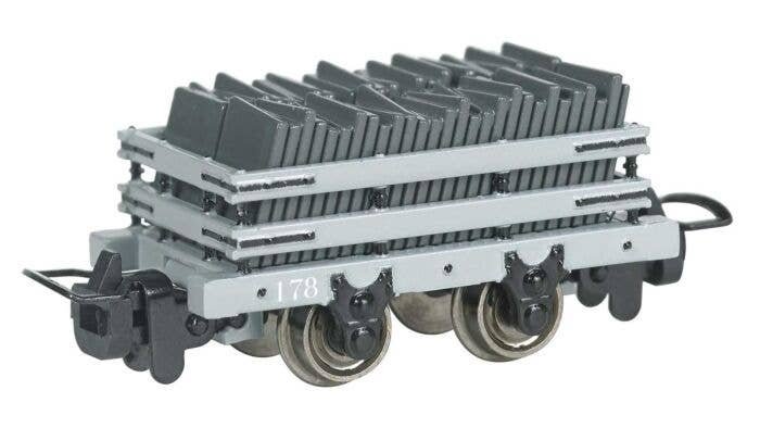 Narrow Gauge Slate Gondola w/Load - Ready to Run -- 178 (gray), HOn30, Bachmann Industries 77307