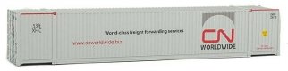 53′ Singamas Corrugated-Side Container - Assembled -- Canadian National (white, gray, red Wo, HO, Walthers SceneMaster 8518