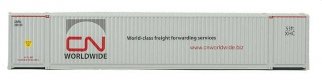 53′ Singamas Corrugated-Side Container - Assembled -- Canadian National (white, gray, red Wo, HO, Walthers SceneMaster 8518