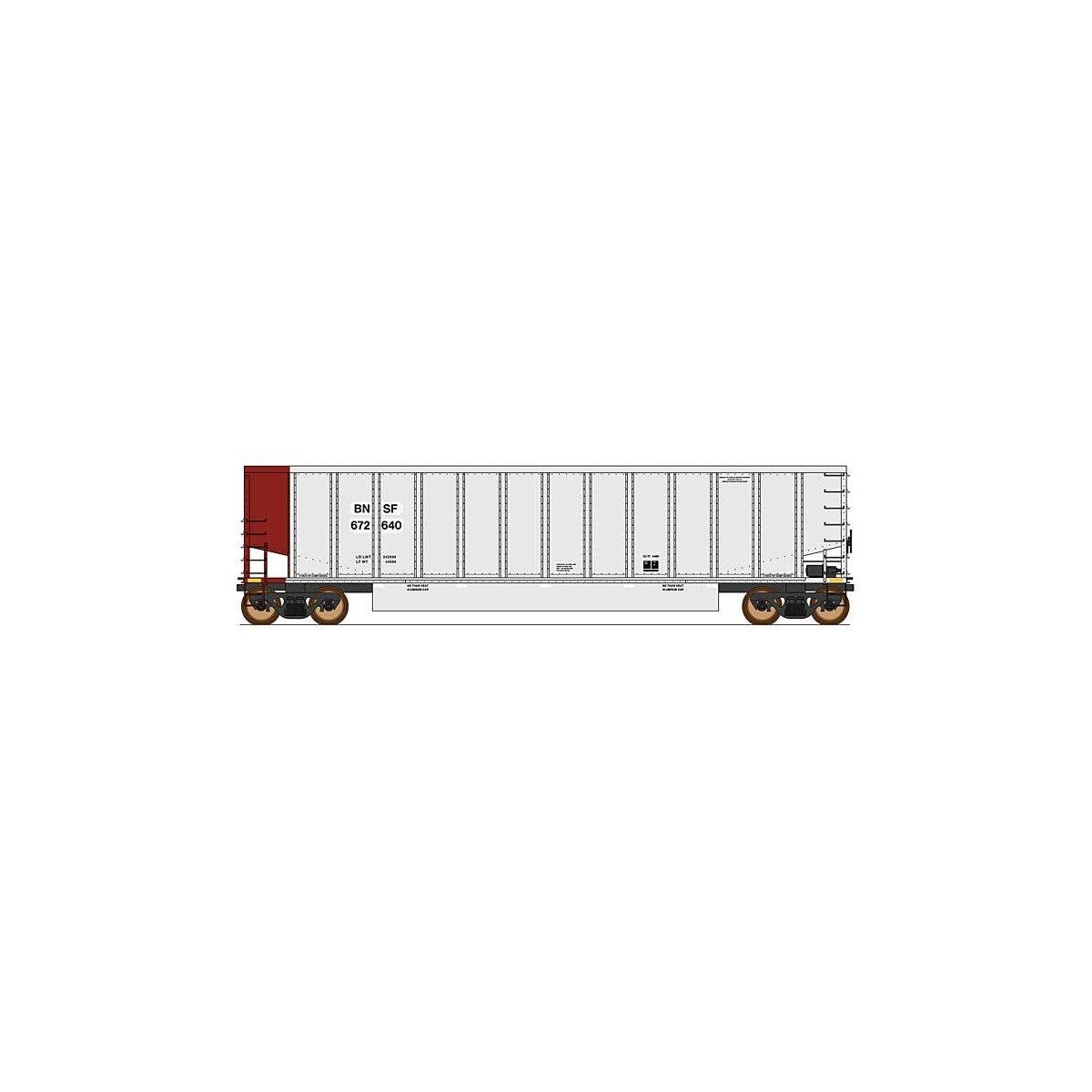 14-Panel Coalporter(R) Coal Gondola - Ready to Run - Value Line -- BNSF Railway (aluminum, Boxcar Red), HO, Intermountain Railwa