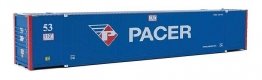53′ Singamas Corrugated-Side Container - Assembled -- Pacer (blue, white, red), HO, Walthers SceneMaster 8535