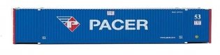 53′ Singamas Corrugated-Side Container - Assembled -- Pacer (blue, white, red), HO, Walthers SceneMaster 8535