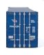 53′ Singamas Corrugated-Side Container - Assembled -- Pacer (blue, white, red), HO, Walthers SceneMaster 8535