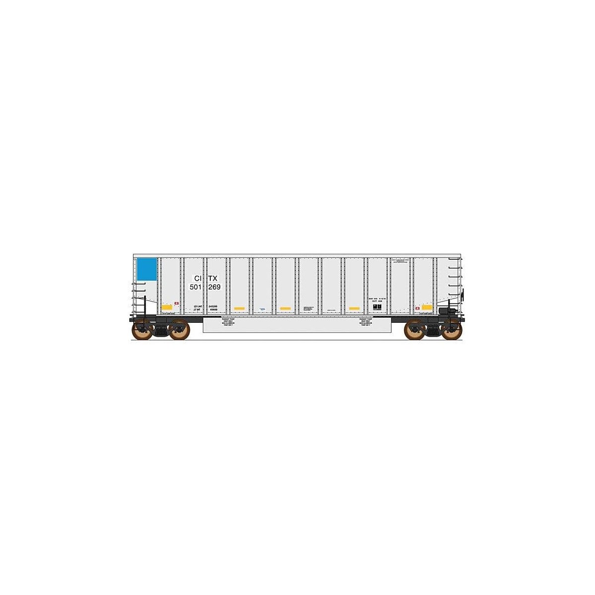 14-Panel Coalporter(R) Coal Gondola - Ready to Run - Value Line -- Citirail CITX (aluminum, blue), HO, Intermountain Railway Com