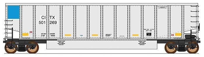 14-Panel Coalporter(R) Coal Gondola - Ready to Run - Value Line -- Citirail CITX (aluminum, blue), HO, Intermountain Railway Com