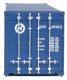 40′ Corrugated Container - Assembled -- Hanjin, HO, Walthers SceneMaster 8158