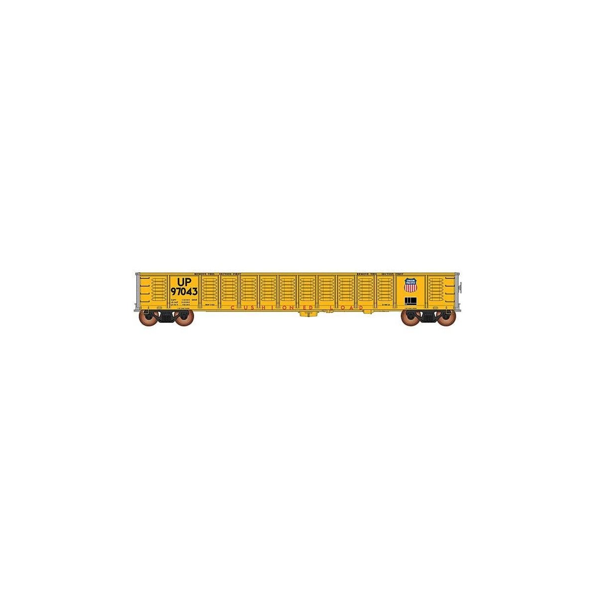 52`6` Corrugated-Side Gondola - Ready to Run - Value Line -- Union Pacific (yellow, red, Cushioned Load Markings), HO, Intermoun