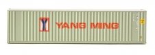 40′ Hi-Cube Corrugated Container w/Flat Roof - Assembled -- Yang Ming (gray, red, blue), HO, Walthers SceneMaster 8221