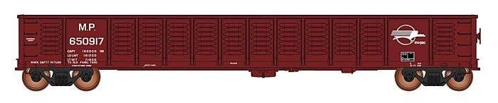 52`6` Corrugated-Side Gondola - Ready to Run - Value Line -- Missouri Pacific (Boxcar Red, Eagle Buzz Saw Logo), HO, Intermounta